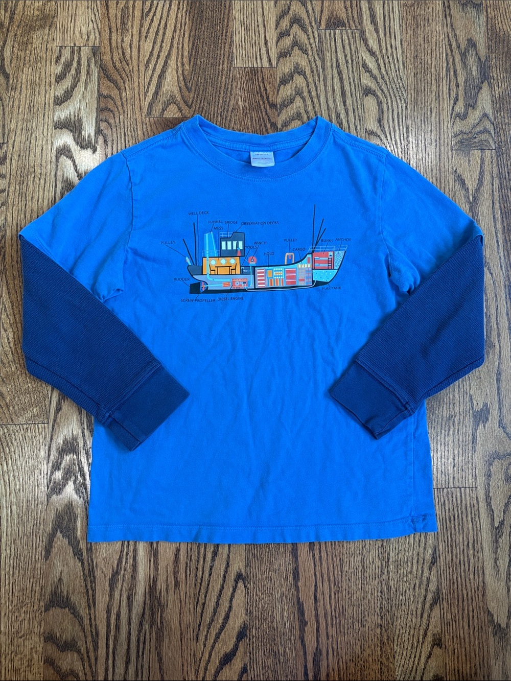 Hanna Andersson blue Sueded Jersey Doublesleeve Tee, size 8. Like new condition